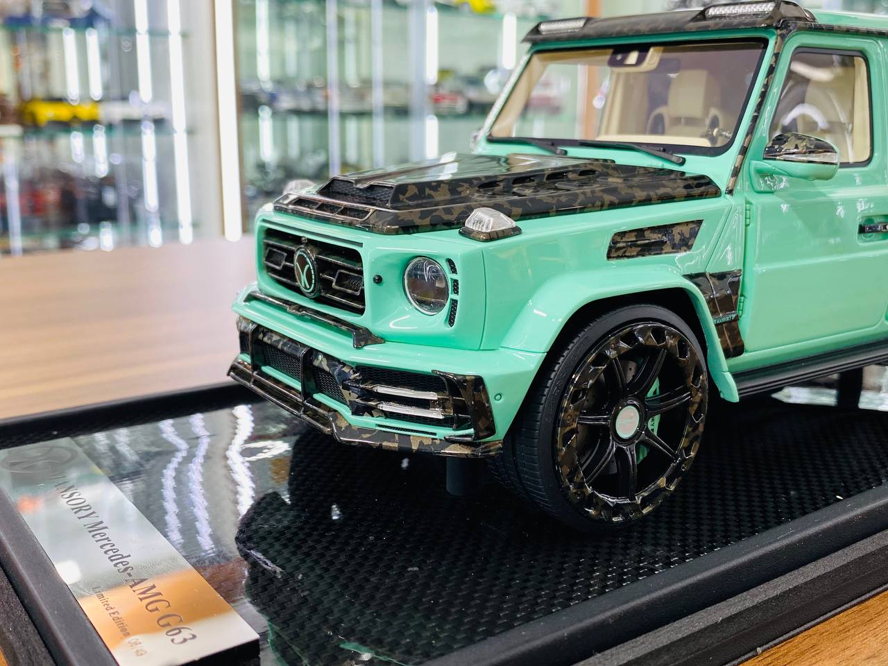 1/18 Mercedes-Benz G63 MANSORY Tiffany Blue Model Car Motorhelix