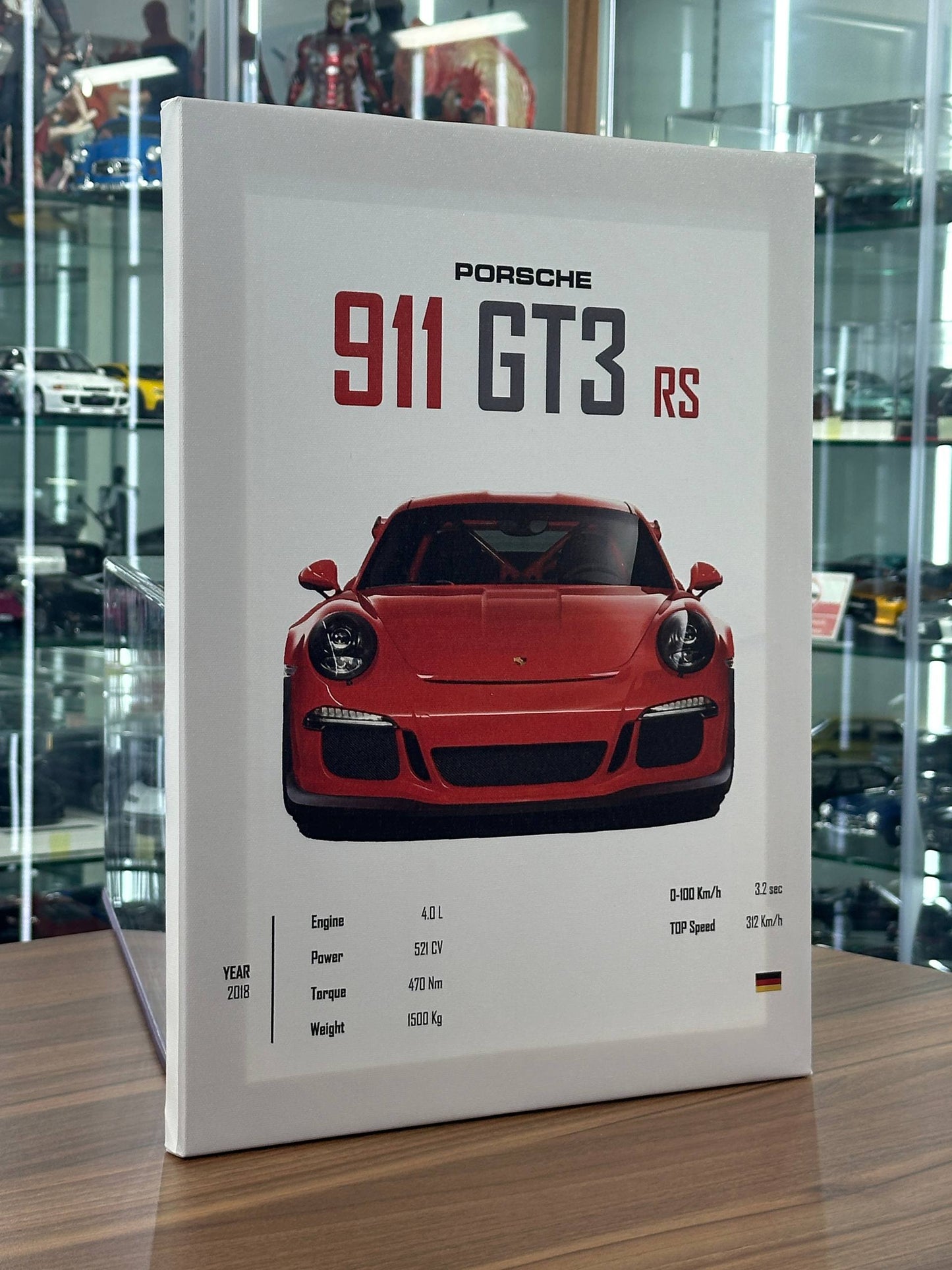 Porsche 911 GT3 RS Canvas Wall Poster (40cm x 30cm)