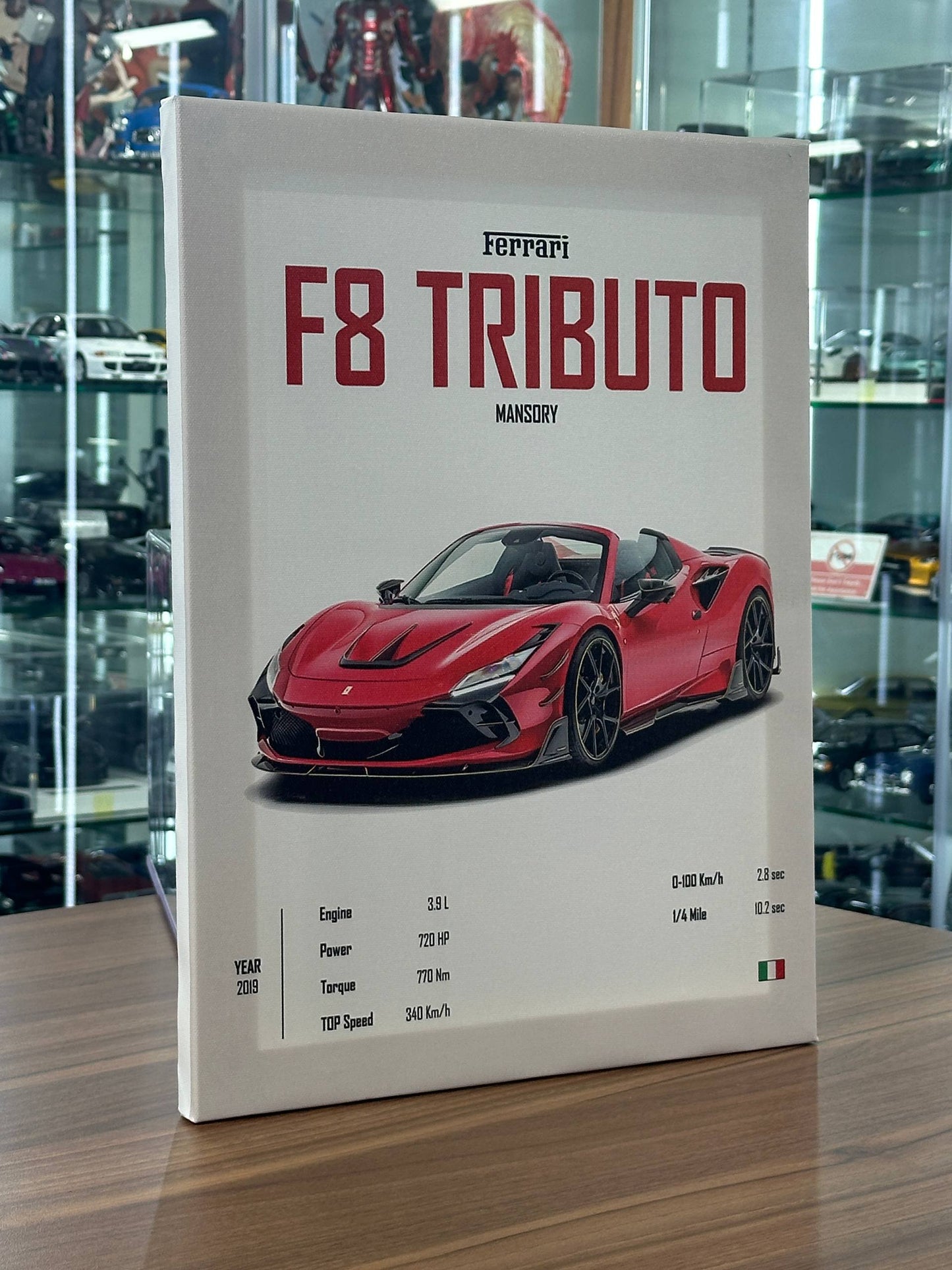 Ferrari F8 Tributo Mansory Canvas Wall Poster (40cm x 30cm)