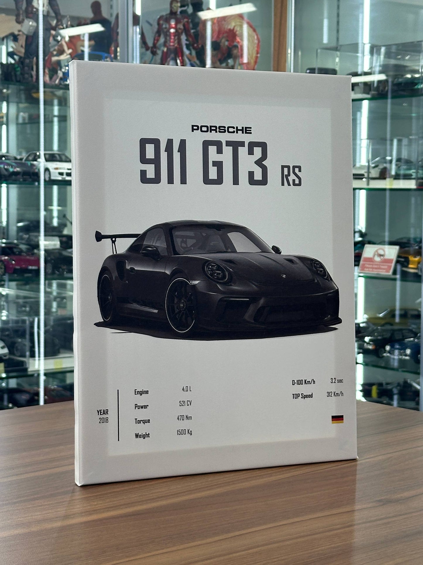 Porsche 911 GT3 RS Canvas Wall Poster (40cm x 30cm)