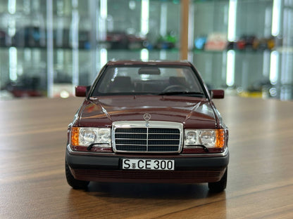 Norev Dealer Edition Mercedes-Benz 300 CE-24 Coupe C124 1988–1992 Almandine Red 1/18 Scale Diecast Model Car | Full Opening