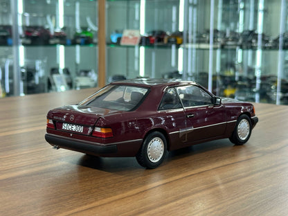 Norev Dealer Edition Mercedes-Benz 300 CE-24 Coupe C124 1988–1992 Almandine Red 1/18 Scale Diecast Model Car | Full Opening