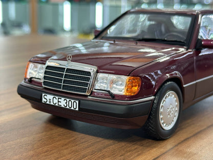 Norev Dealer Edition Mercedes-Benz 300 CE-24 Coupe C124 1988–1992 Almandine Red 1/18 Scale Diecast Model Car | Full Opening