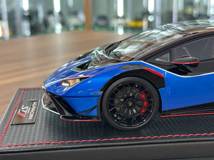 1/18 MR Collection Lamborghini Huracan STJ Blue Eliadi Resin Model Car Limited Edition 199 Pieces