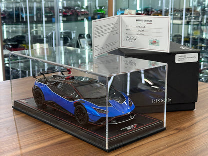 1/18 MR Collection Lamborghini Huracan STJ Blue Eliadi Resin Model Car Limited Edition 199 Pieces