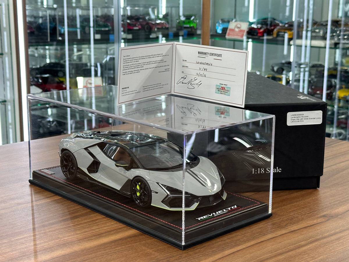 1/18 MR Collection Lamborghini Revuelto Grigio Hati with Scandal Livery Resin Model Car Limited Edition 99 Pieces
