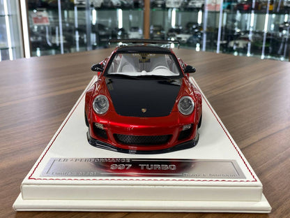 1/18 Resin – Porsche 997 Turbo | Davis & Giovanni | Candy Red / Black Glossy Carbon | Limited 1 of 1