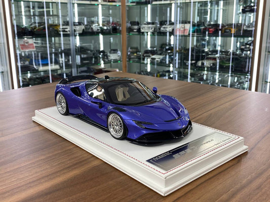 1/18 Resin – Ferrari SF90 Stradale Novitec | Davis & Giovanni | Pearl Purple Metallic, Carbon Roof | Limited 12