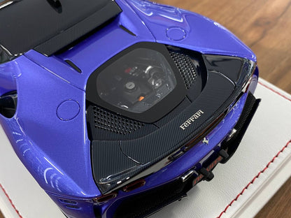 1/18 Resin – Ferrari SF90 Stradale Novitec | Davis & Giovanni | Pearl Purple Metallic, Carbon Roof | Limited 12