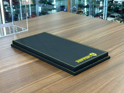 1/18 Acrylic Display Case – Black Leather Base – Ferrari Logo - Premium Collector Edition