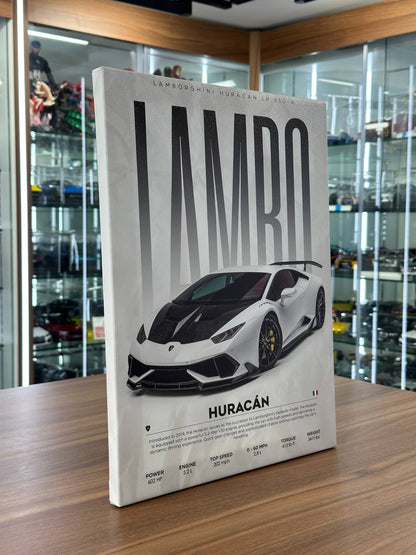 Lamborghini HURACAN Canvas Wall Poster (40cm x 30cm)