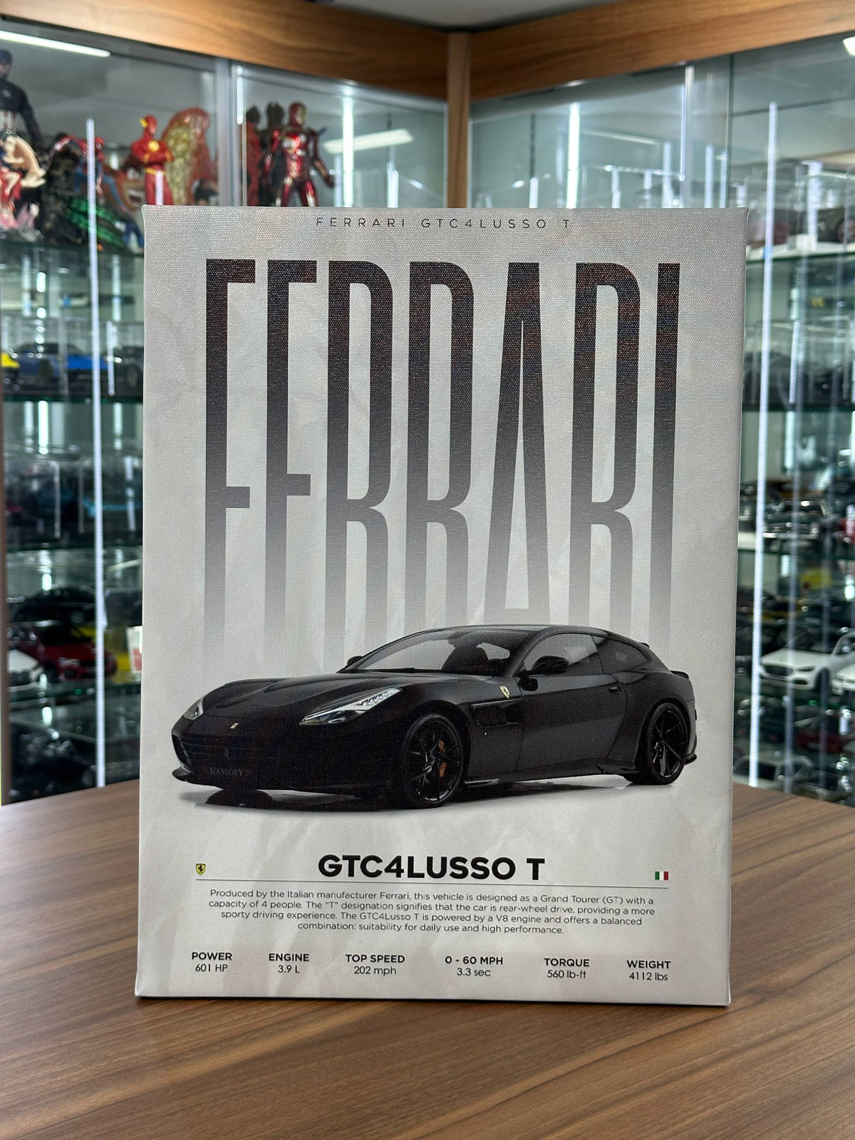 Ferrari GTC4LUSSO T Canvas Wall Poster (40cm x 30cm)