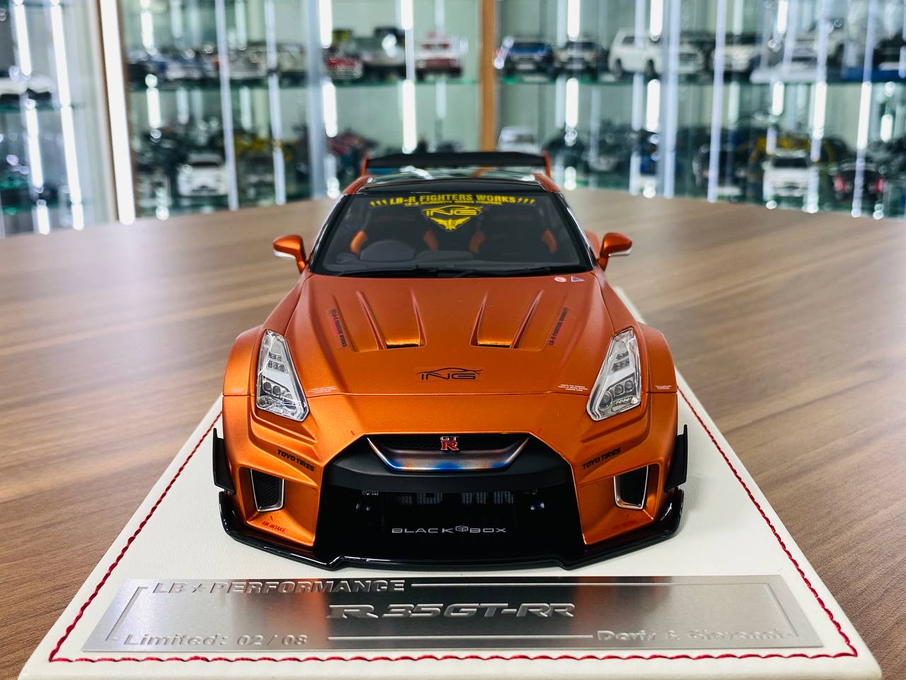 1/18 resin Nissan R35 GT-RR LBWK in Matt Candy Orange, Zero Fighter ...