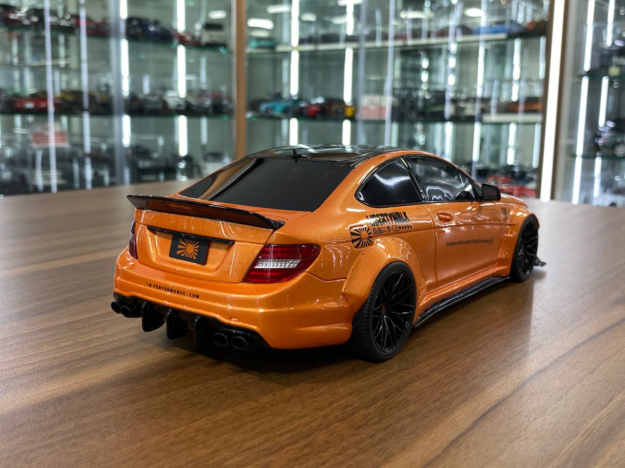 1/18 Resin Mercedes-Benz AMG C63 Coupe W204 LB Works – GT Spirit (Orange, Limited 999 pcs)