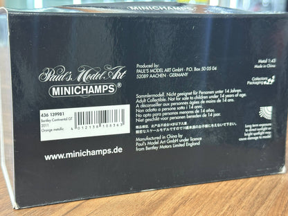 1/43 Diecast Model Bentley Continental GT 2011 –  (Minichamps)