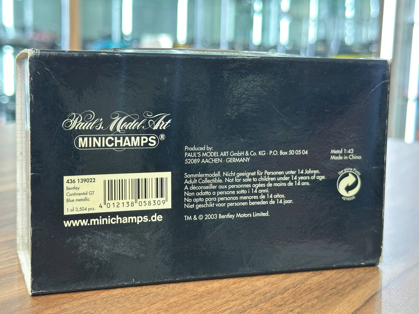 Bentley Continental GT – 1/43 Diecast Model (Minichamps)