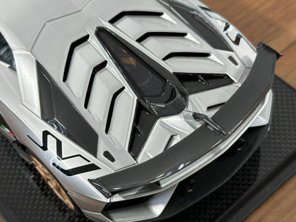 1:18 Resin Dino Model Lamborghini Aventador SVJ – Silver ( Limited to 30 pcs)