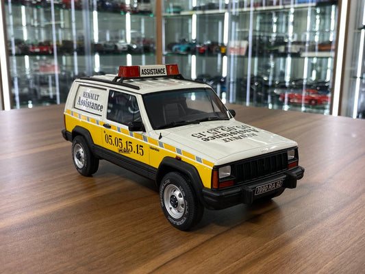 1/18 Resin Jeep Cherokee Renault Assistance 1989 - White/ Yellow by OttOMobile - Limited 2000 pcs