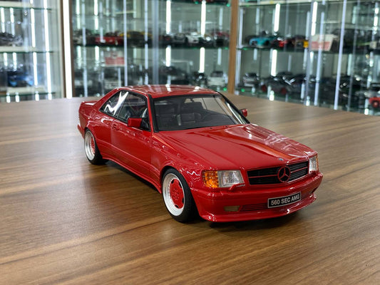 1/18 Resin Mercedes-Benz 560 SEC AMG (W126) 1987 - Signal Red by OttOMobile - Limited 2000 pcs