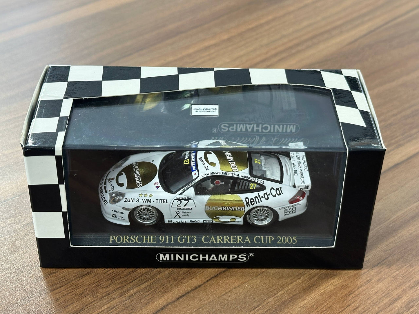 1/43 Diecast Porsche 911 GT3 Carrera Cup 2005 Araxa Buchbinder M.Warnecke (Minichamps)