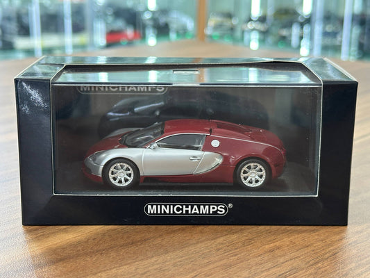 1/43 Diecast Model Minichamps Bugatti Veyron Centenaire (2009) – Chrome/Red