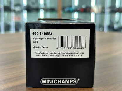 1/43 Diecast Model Minichamps Bugatti Veyron Centenaire (2009) – Chrome/Beige