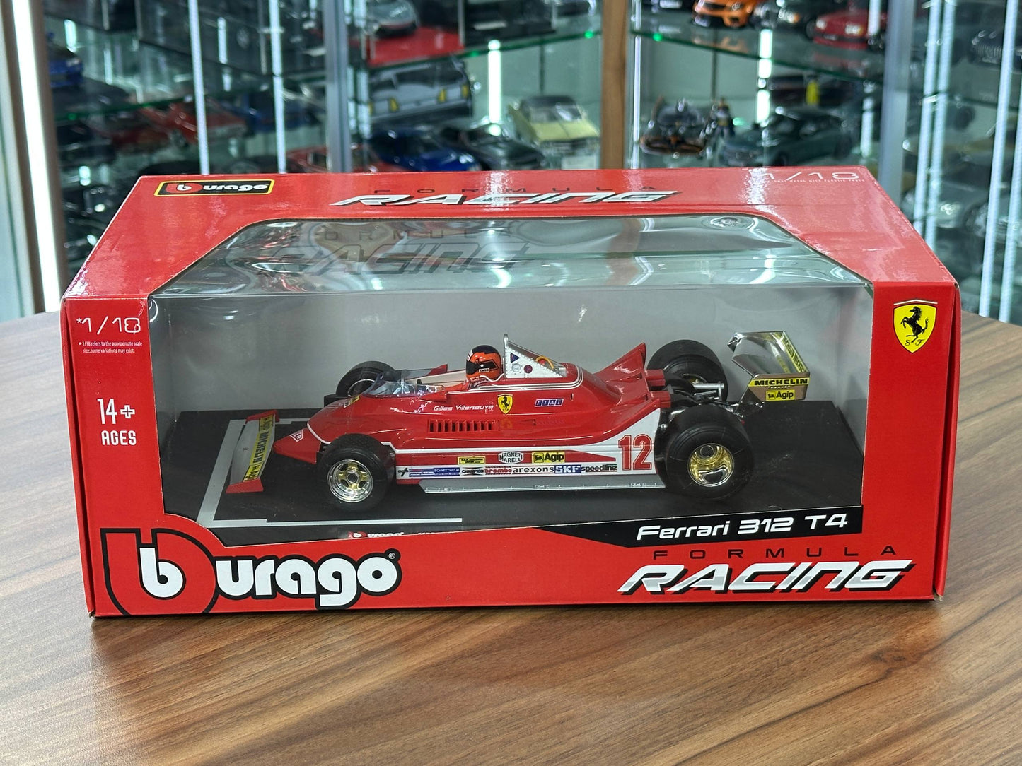 1/18 Metal Diecast Bburago Ferrari 312T4 G. VILLENEUVE 1979 GP SOUTH AFRICA WINNER Red