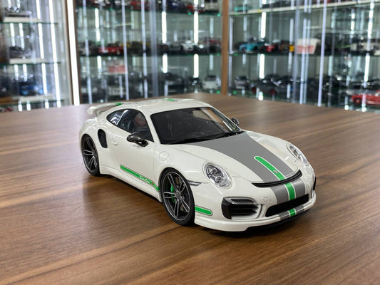 1/18 Resin Porsche 911 Turbo S Modified by TechArt in White/Green Stripe  Limited 300 pcs