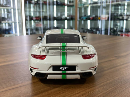 1/18 Resin Porsche 911 Turbo S Modified by TechArt in White/Green Stripe  Limited 300 pcs