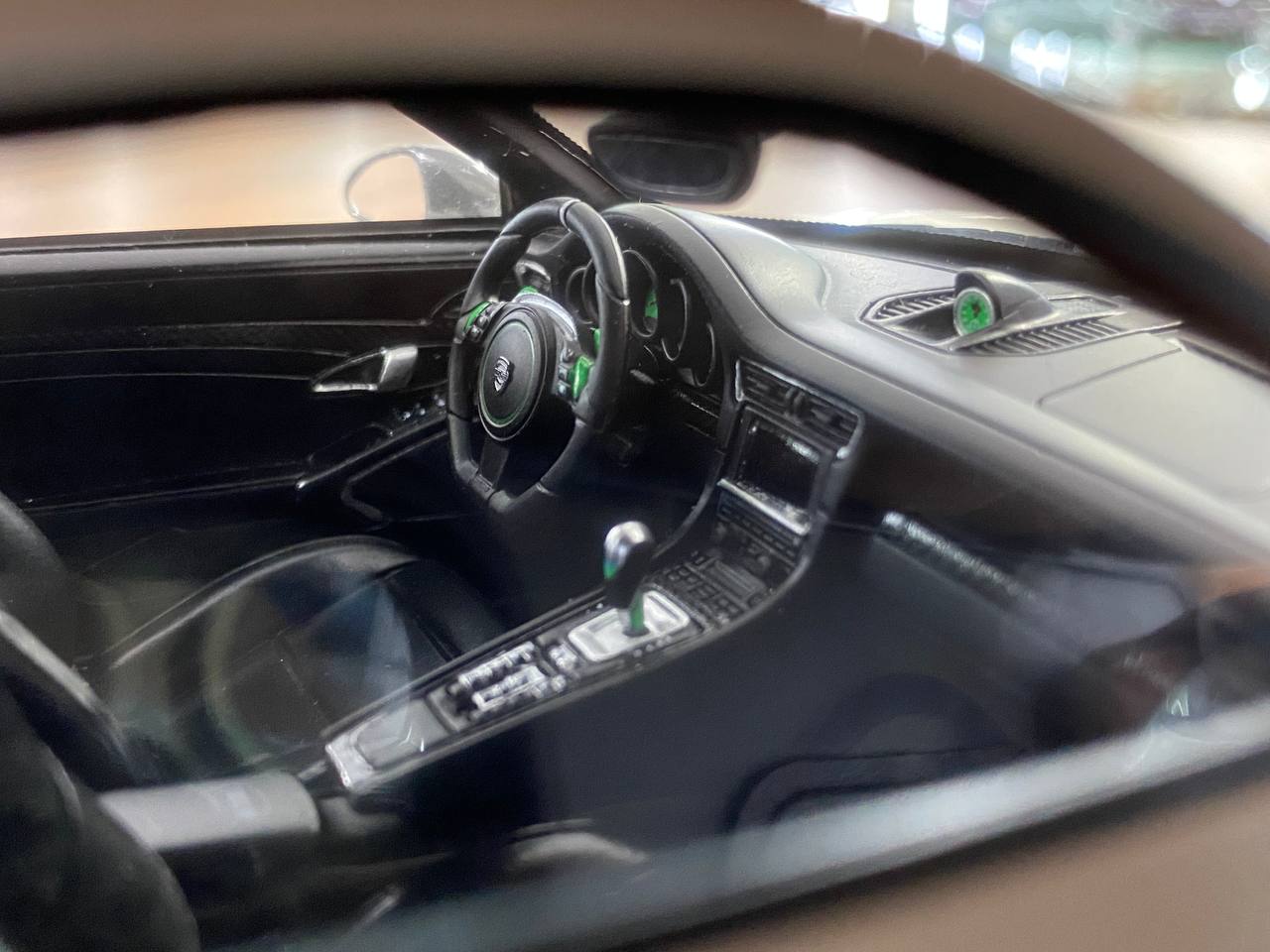 1/18 Resin Porsche 911 Turbo S Modified by TechArt in White/Green Stripe  Limited 300 pcs