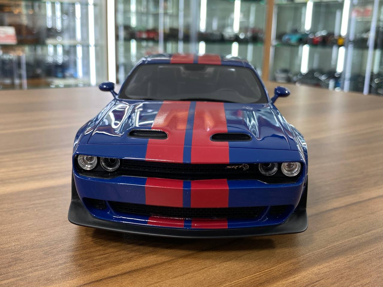 1/18 Resin GT Spirit Dodge Challenger SRT Super Stock 2021 Blue / Red Stripes Limited 999 pcs
