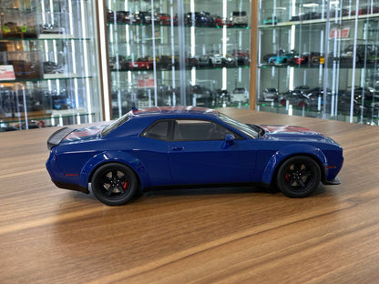1/18 Resin GT Spirit Dodge Challenger SRT Super Stock 2021 Blue / Red Stripes Limited 999 pcs