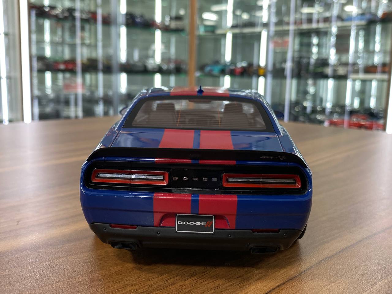 1/18 Resin GT Spirit Dodge Challenger SRT Super Stock 2021 Blue / Red Stripes Limited 999 pcs