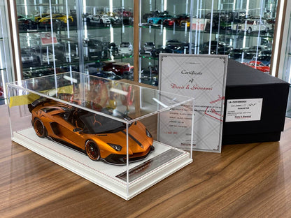 1/18 Davis & Giovanni Lamborghini AVENTADOR LP 750-4 SV Roadster novitec Matt chrome orange, black stripe Limited 8 pcs