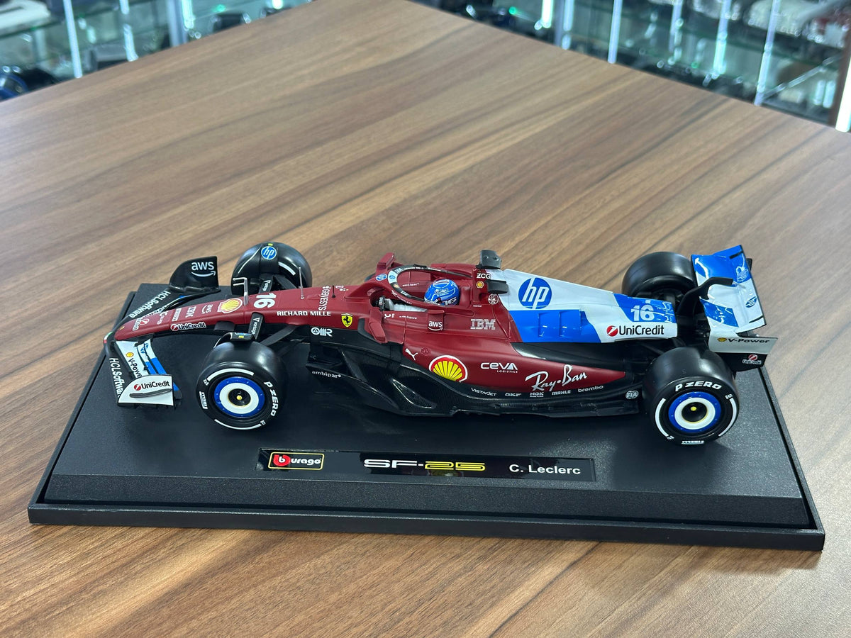 1:18 Bburago Ferrari SF-25 Charles Leclerc #16 Miami GP 2025 - Matt Red
