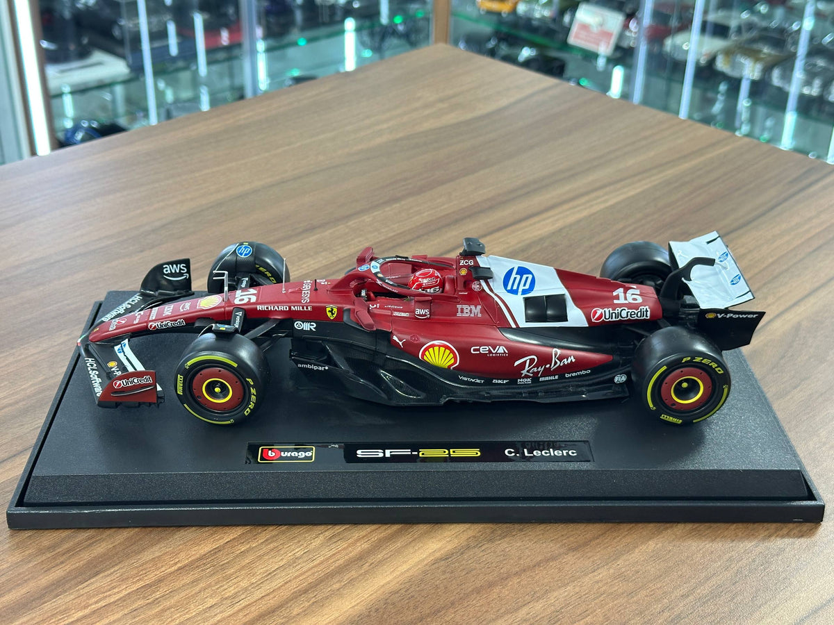 1:18 Bburago Ferrari SF-25 Charles Leclerc #16 2025 Season - Matt Red