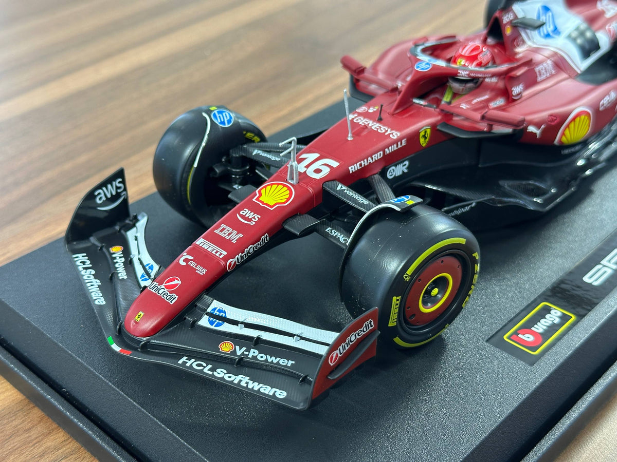 1:18 Bburago Ferrari SF-25 Charles Leclerc #16 2025 Season - Matt Red