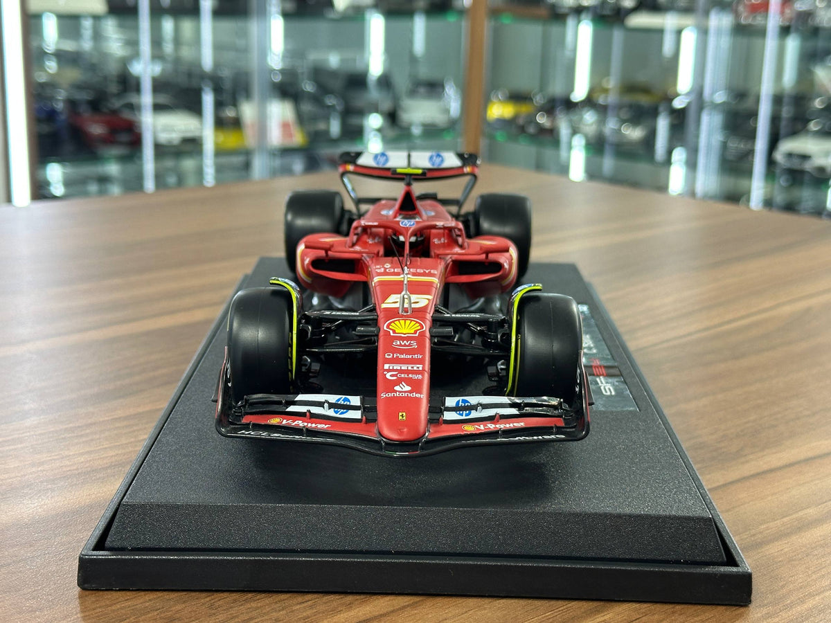 1:18 Bburago Ferrari SF-24 Carlos Sainz #55 2024 Season - Matt Red