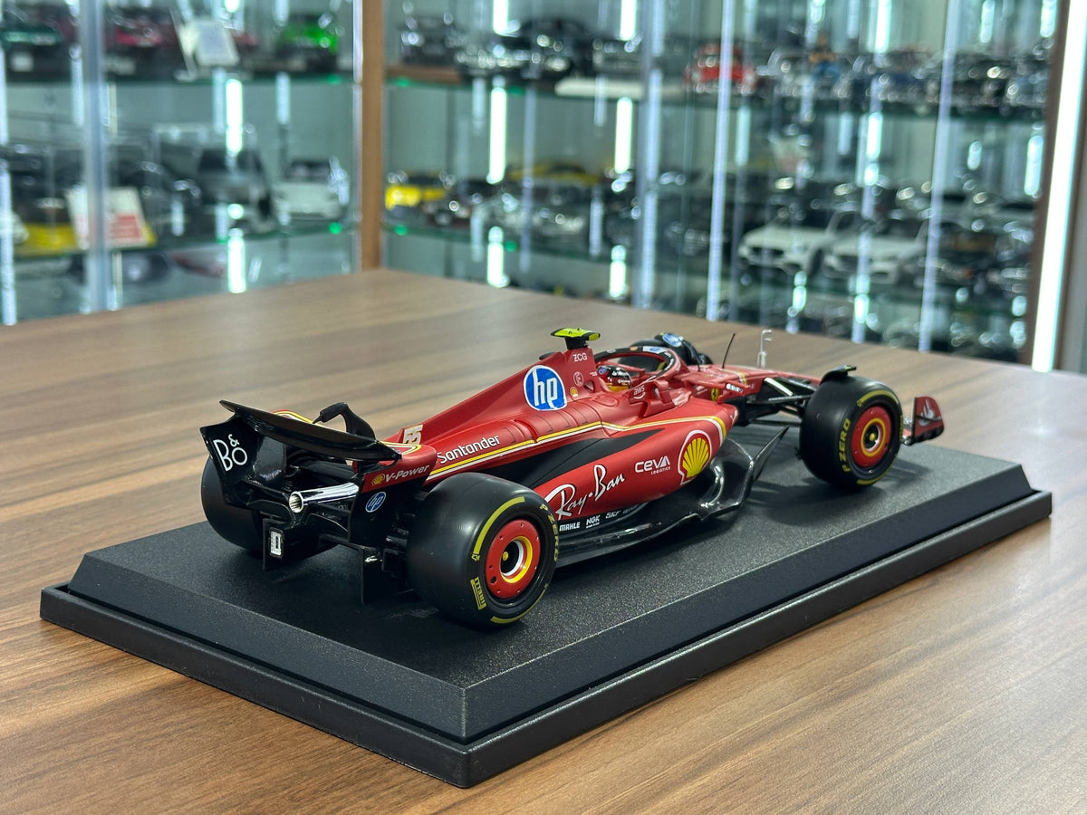 1:18 Bburago Ferrari SF-24 Carlos Sainz #55 2024 Season - Matt Red
