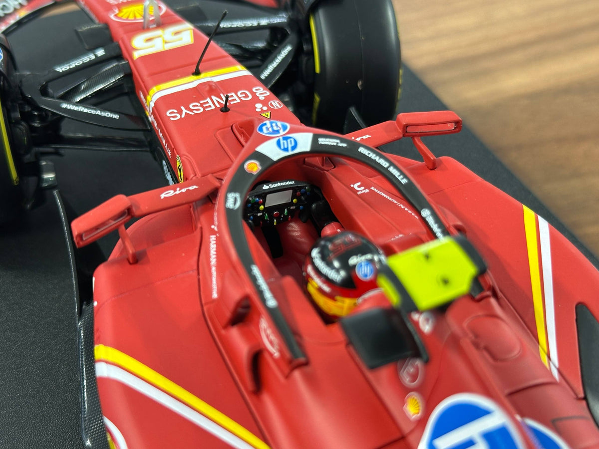 1:18 Bburago Ferrari SF-24 Carlos Sainz #55 2024 Season - Matt Red