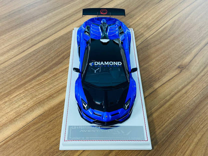 1/18 Davis & Giovanni Lamborghini Aventador SVJ LB Performance in metallic blue