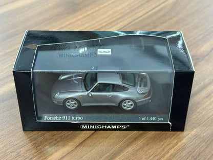 Minichamps Porsche 911 Turbo (1995) – Grey Metallic – 1:43 Diecast Model Car