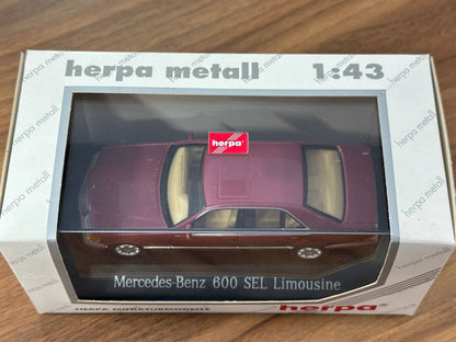 1/43 Diecast Model  Mercedes-Benz 600 SEL Lemousine( Herpa Model)