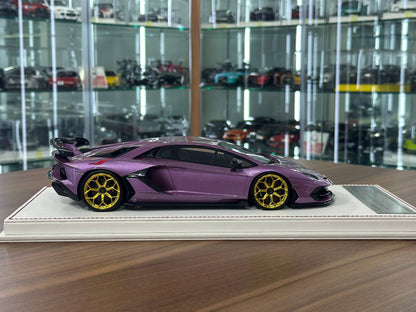 Davis & Giovanni Lamborghini Aventador SVJ – Purple (1:18 Resin, Limited to 3 pcs, Non-Opening)