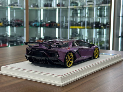 Davis & Giovanni Lamborghini Aventador SVJ – Purple (1:18 Resin, Limited to 3 pcs, Non-Opening)