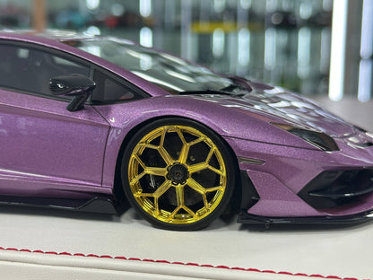 Davis & Giovanni Lamborghini Aventador SVJ – Purple (1:18 Resin, Limited to 3 pcs, Non-Opening)