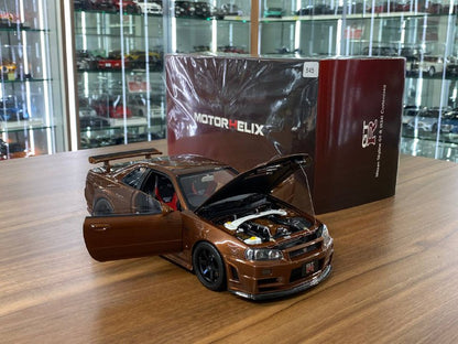 1/18 Diecast Motor Helix Nissan Skyline GT-R R34 – Metallic Bronze