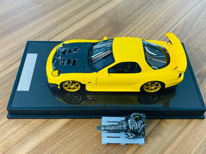 1/18 resin Polar Master Mazda RX7 FD3S with Engine Yellow Limited Edition