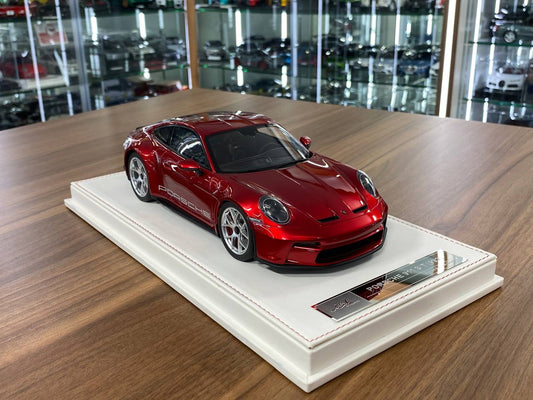 1/18 Resin IVY Models  Porsche 911 S/T (992) Metallic Red / Silver Rim Limited-15 pcs