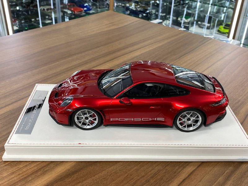 1/18 Resin IVY Models  Porsche 911 S/T (992) Metallic Red / Silver Rim Limited-15 pcs